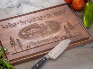 Laser Engraved Personalized Rectangular Wooden Cutting Board