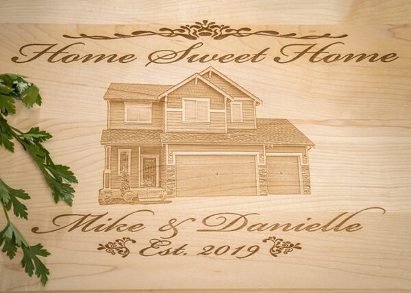 Engraved Rounded Wooden Cutting Board