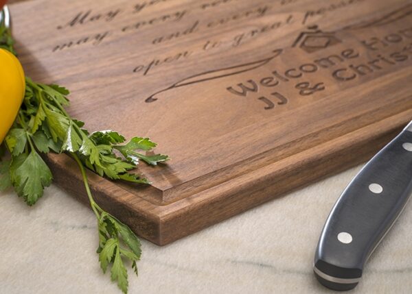 Engraved Rounded Wooden Cutting Board