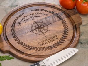Laser Engraved Personalized Circular Wooden Cutting Board